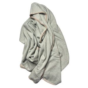 Johnny Was Calme Cashmere Whipstitch Blanket in Sage Green NWT